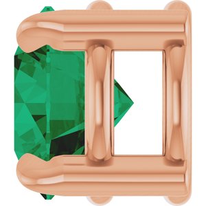 14K Rose 5 mm Natural Emerald Pendant