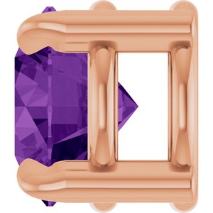 14K Rose 5 mm Natural Amethyst Pendant