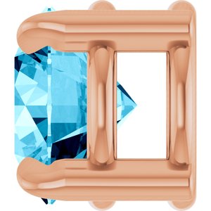 14K Rose 5 mm Natural Aquamarine Pendant