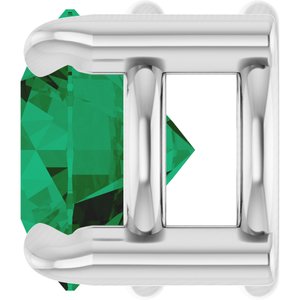 Platinum 5 mm Natural Emerald Pendant