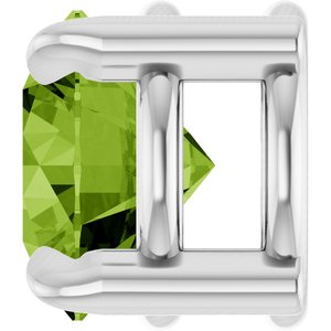 Sterling Silver 5 mm Natural Peridot Pendant