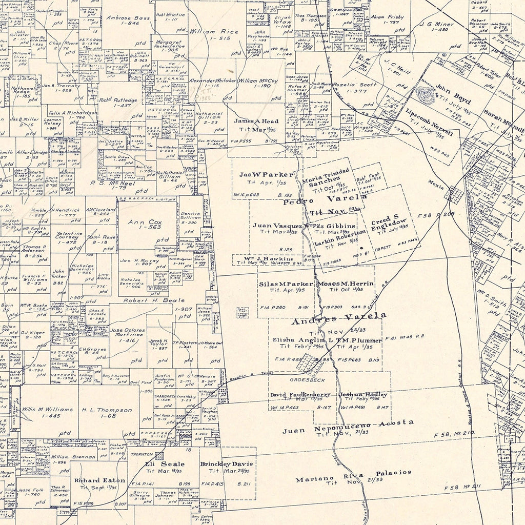 Vintage Map of Limestone County, Texas 1922