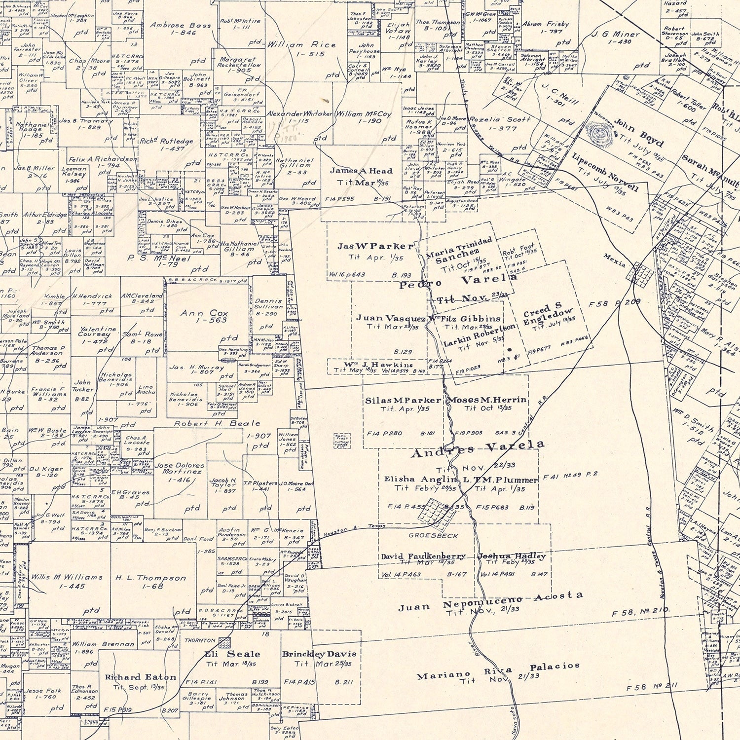 Vintage Map of Limestone County, Texas 1922