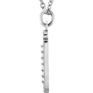 14K White Gold .025 CTW Natural Diamond Lowercase Initial J 16" Necklace
