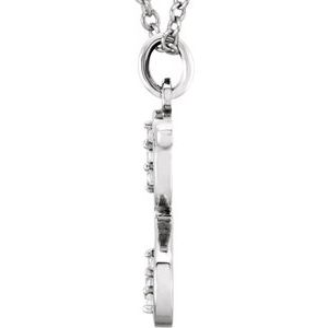14K White Gold .025 CTW Natural Diamond Lowercase Initial G 16" Necklace