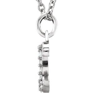 14K White Gold .03 CTW Natural Diamond Lowercase Initial C 16" Necklace