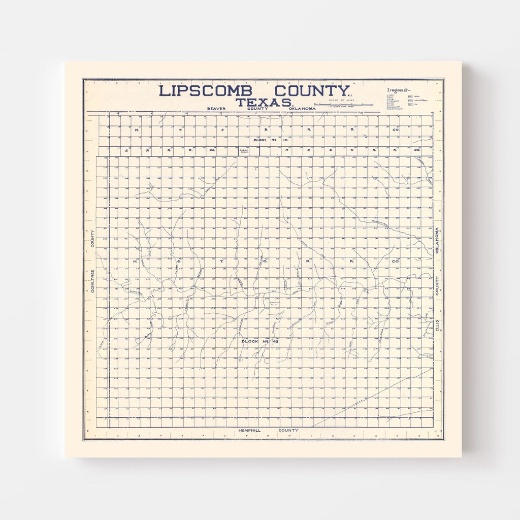 Vintage Map of Limestone County, Texas 1927