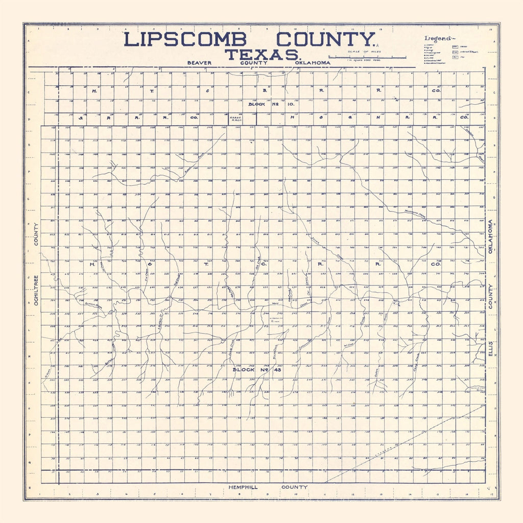 Vintage Map of Limestone County, Texas 1927
