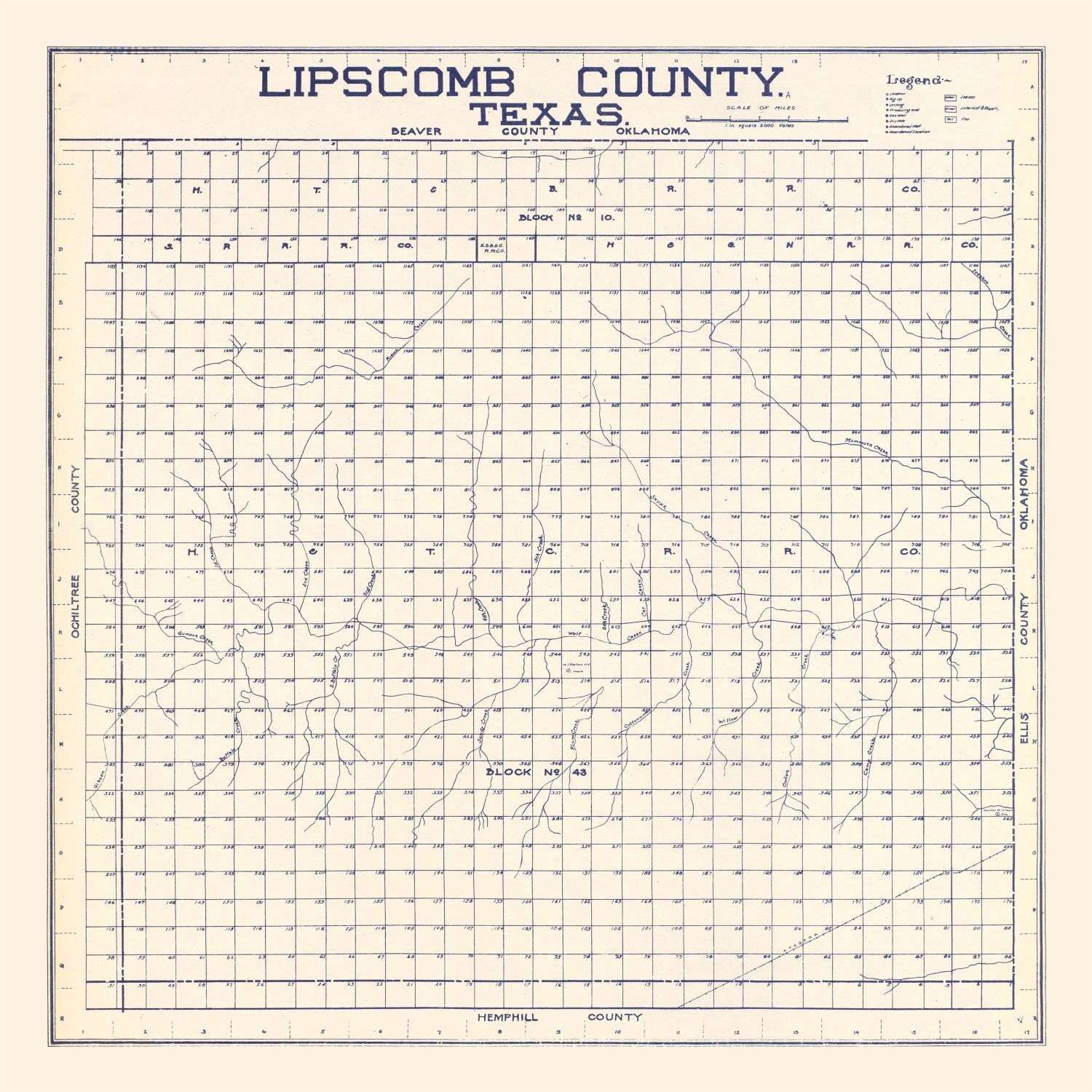 Vintage Map of Limestone County, Texas 1927