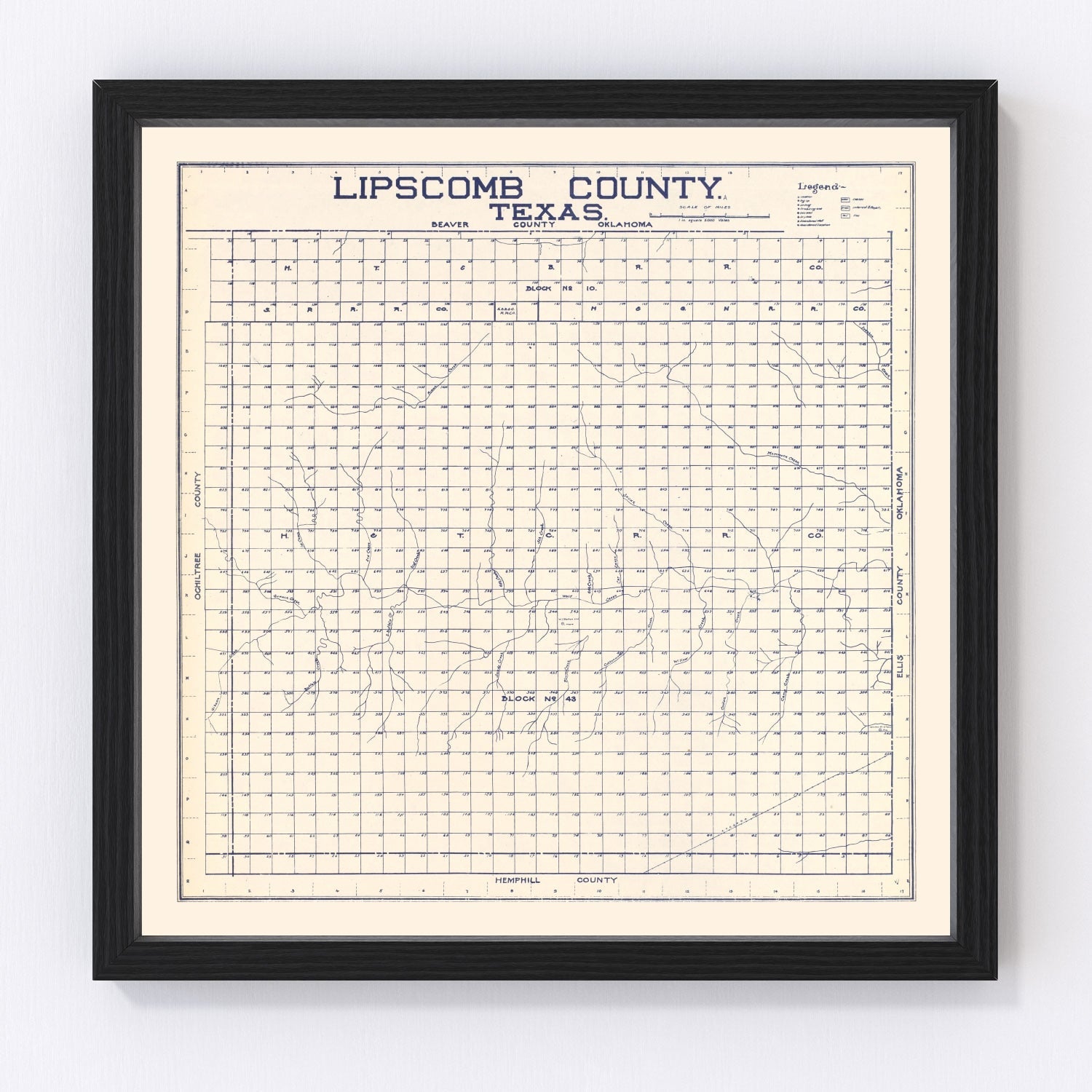 Vintage Map of Limestone County, Texas 1927