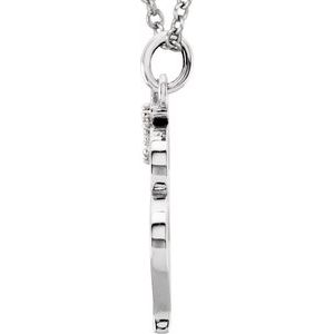 14K White Gold .02 CTW Natural Diamond Lowercase Initial M 16" Necklace