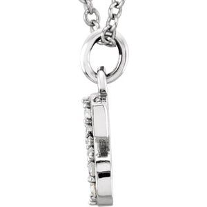 14K White Gold .025 CTW Natural Diamond Lowercase Initial S 16" Necklace