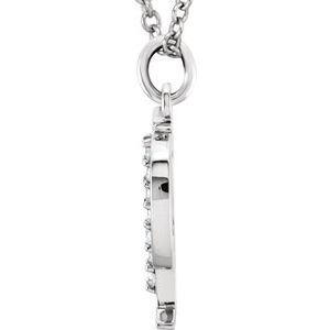 14K White Gold .03 CTW Natural Diamond Lowercase Initial P 16" Necklace