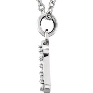 14K White Gold .025 CTW Natural Diamond Lowercase Initial A 16" Necklace