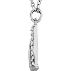 14K White Gold .03 CTW Natural Diamond Lowercase Initial D 16" Necklace