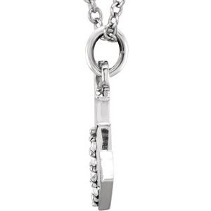 14K White Gold .02 CTW Natural Diamond Lowercase Initial W 16" Necklace