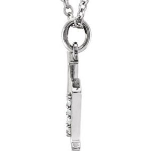 14K White Gold .02 CTW Natural Diamond Lowercase Initial U 16" Necklace