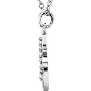 14K White Gold .03 CTW Natural Diamond Lowercase Initial B 16" Necklace