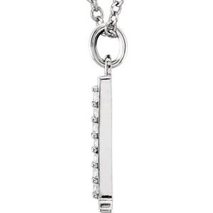 14K White Gold .03 CTW Natural Diamond Lowercase Initial L 16" Necklace
