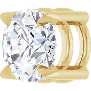 14K Yellow 6 mm Natural White Sapphire Pendant