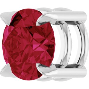 Platinum 6 mm Lab-Grown Ruby Pendant