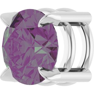 14K White 6 mm Lab-Grown Alexandrite Pendant