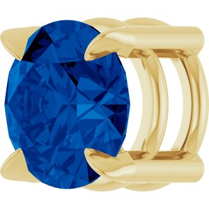 14K Yellow 6 mm Natural Blue Sapphire Pendant
