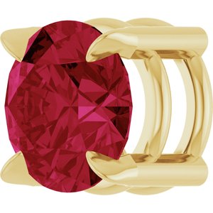 14K Yellow 6 mm Lab-Grown Ruby Pendant