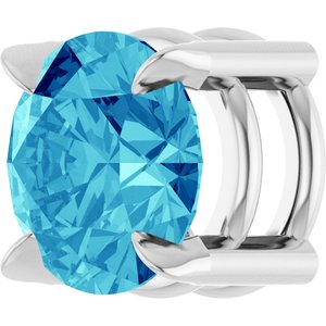 Sterling Silver 6 mm Natural Blue Zircon Pendant