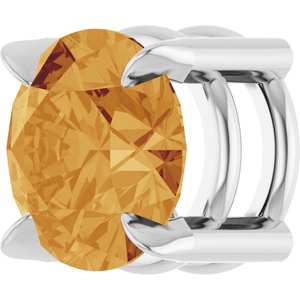 Platinum 6 mm Natural Citrine Pendant