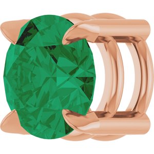 14K Rose 6 mm Natural Emerald Pendant