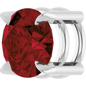 Sterling Silver 6 mm Natural Mozambique Garnet Pendant