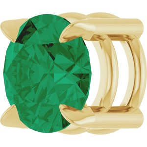 14K Yellow 6 mm Lab-Grown Emerald Pendant