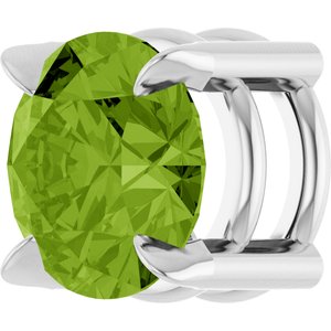 14K White 6 mm Natural Peridot Pendant