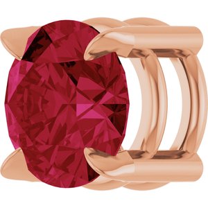 14K Rose 6 mm Lab-Grown Ruby Pendant