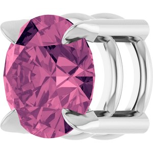Platinum 6 mm Natural Pink Tourmaline Pendant