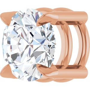 14K Rose 6 mm Natural White Sapphire Pendant
