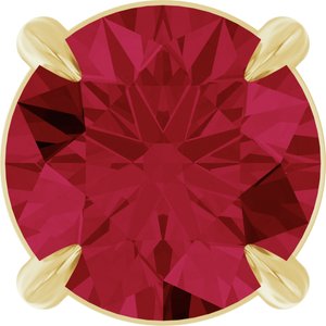 14K Yellow 6 mm Lab-Grown Ruby Pendant