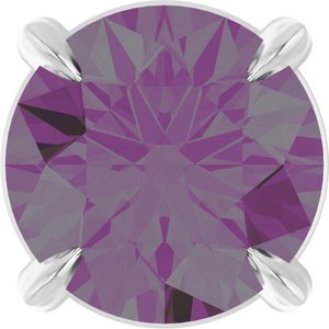 14K White 6 mm Lab-Grown Alexandrite Pendant