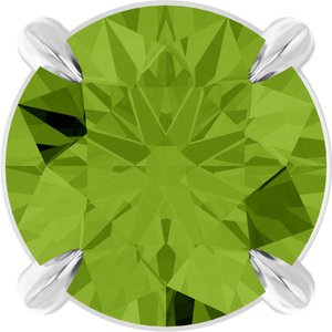 Platinum 6 mm Natural Peridot Pendant