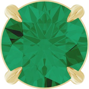 14K Yellow 6 mm Lab-Grown Emerald Pendant