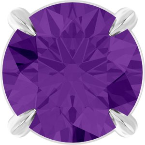 Platinum 6 mm Natural Amethyst Pendant