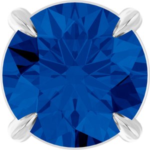 Platinum 6 mm Natural Blue Sapphire Pendant