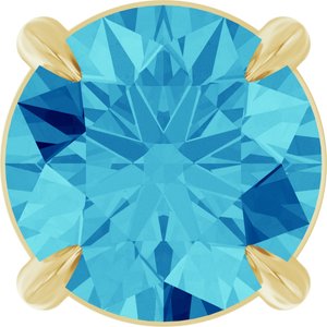 14K Yellow 6 mm Natural Blue Zircon Pendant