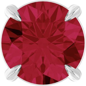 Platinum 6 mm Lab-Grown Ruby Pendant