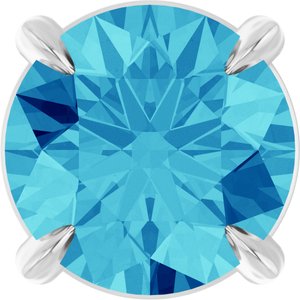 Platinum 6 mm Natural Blue Zircon Pendant