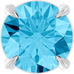Sterling Silver 6 mm Natural Aquamarine Pendant