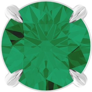 Sterling Silver 6 mm Natural Emerald Pendant