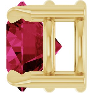 14K Yellow 6 mm Lab-Grown Ruby Pendant