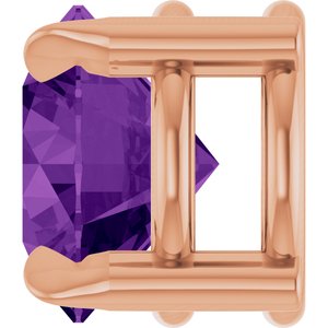 14K Rose Gold 6 mm Natural Amethyst Pendant